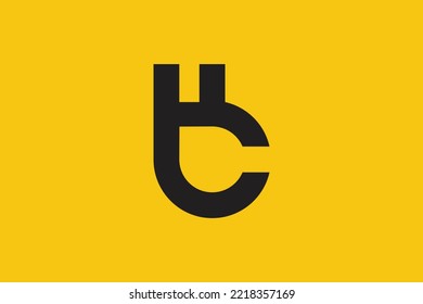 Minimal CH logo. Icon of a HC letter on a luxury background. Logo idea based on the CH monogram initials. Professional variety letter symbol and HC logo on background.