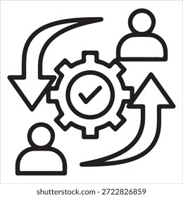 Icono mínimo del Vector del negocio de la gestión del cambio aislado en blanco