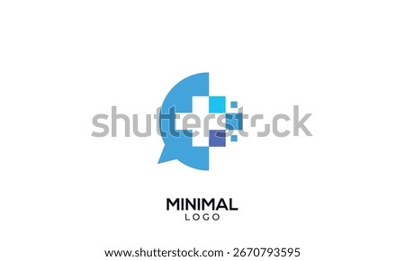 Minimal chat bubble with health cross logo	
