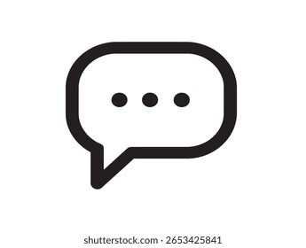 Icono de chat mínimo en estilo de línea elegante simple