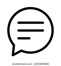 Ícone de bate-papo mínimo para conversas, comentários ou comunicações (branco
)