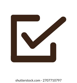 Icono de marca de verificación mínima en la caja