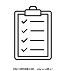 Minimal Checklist line art Vector Icon