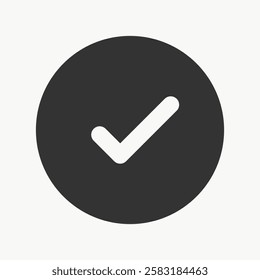 Minimal checkmark icon design vector. User interface icon in black. Computer icon vector.