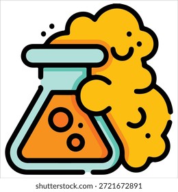 Ícone de vetor de frasco de experiência prática de química mínima
