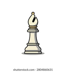 Minimal chess bishop figurine with elegant classic design isolated on plain background