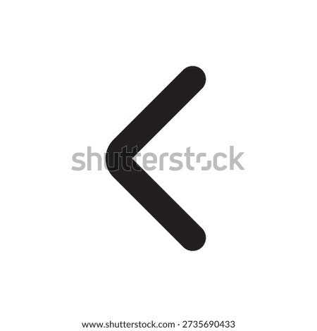 Minimal Chevron Left Icon, Rounded Outline Back Navigation Symbol for App and Web UI. Editable stroke and pixel perfect at 24x24px