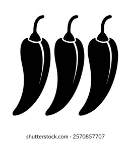 Minimal chilli group silhouettes for spice and culinary designs