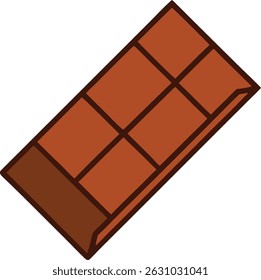 Minimal Chocolate Candy Bar Flat Design Vector Illustration