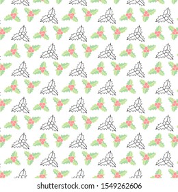 minimal Christmas background with mistletoe