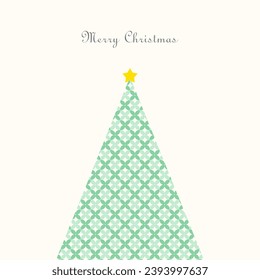 Minimal Christmas Greeting with Green Christmas Tree