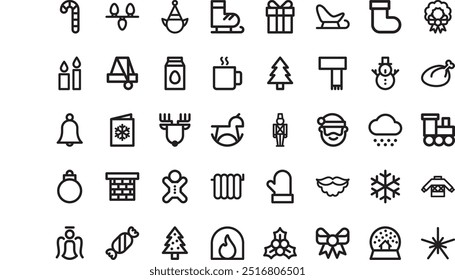 Minimal christmas icons High-Quality Vector Icons Collection with Editable Stroke. Ideal for Professional and Creative Projects.