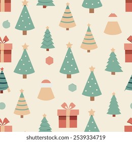 Minimal Christmas pattern with pastel color