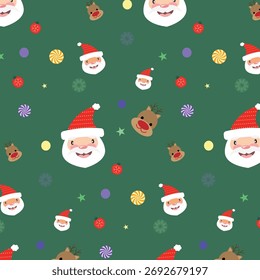 Papel de parede padrão de Natal mínimo, ilustração vetor plana.