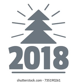 Minimal christmas tree logo. Simple illustration of minimal christmas tree vector logo for web