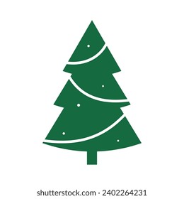 Minimal Christmas Tree on White Background. Vector Illustration