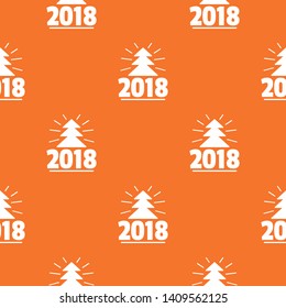 Minimal christmas tree pattern vector orange for any web design best