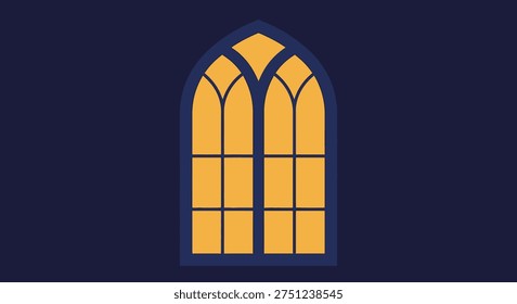 Minimal Church Window Flat Vector Illustration Design