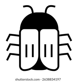 Minimal cicada icon representing summer insect