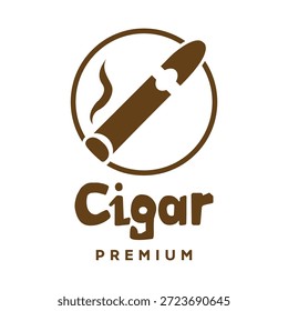 Um design de arte vetorial de logotipo de charuto mínimo