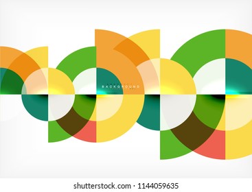 Diseño de fondo abstracto de círculo mínimo, plantilla multicolor para presentación de negocios o tecnología o diseño de portada de folletos web, fondo de pantalla. Ilustración del vector