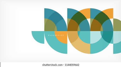 Minimal circle abstract background design, multicolored template for business or technology presentation or web brochure cover layout, wallpaper. Vector illustration