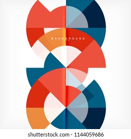 Minimal circle abstract background design, multicolored template for business or technology presentation or web brochure cover layout, wallpaper. Vector illustration