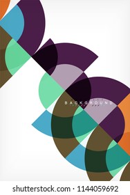 Minimal circle abstract background design, multicolored template for business or technology presentation or web brochure cover layout, wallpaper. Vector illustration