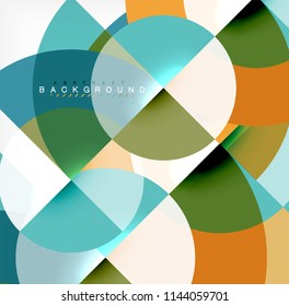 Minimal circle abstract background design, multicolored template for business or technology presentation or web brochure cover layout, wallpaper. Vector illustration