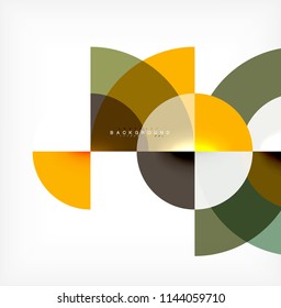 Diseño de fondo abstracto de círculo mínimo, plantilla multicolor para presentación de negocios o tecnología o diseño de portada de folletos web, fondo de pantalla. Ilustración del vector