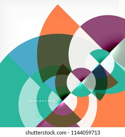 Minimal circle abstract background design, multicolored template for business or technology presentation or web brochure cover layout, wallpaper. Vector illustration