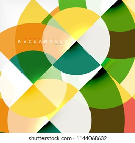 Minimal circle abstract background design, multicolored template for business or technology presentation or web brochure cover layout, wallpaper. Vector illustration