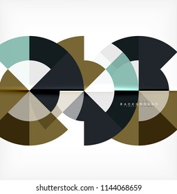 Minimal circle abstract background design, multicolored template for business or technology presentation or web brochure cover layout, wallpaper. Vector illustration