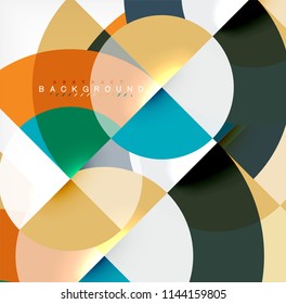 Minimal circle abstract background design, multicolored template for business or technology presentation or web brochure cover layout, wallpaper. Vector illustration