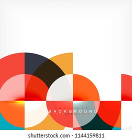 Diseño de fondo abstracto de círculo mínimo, plantilla multicolor para presentación de negocios o tecnología o diseño de portada de folletos web, fondo de pantalla. Ilustración del vector