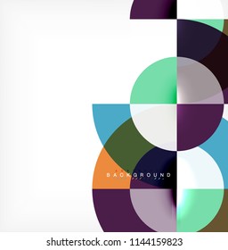 Minimal circle abstract background design, multicolored template for business or technology presentation or web brochure cover layout, wallpaper. Vector illustration