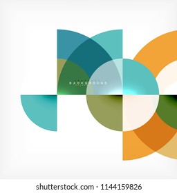 Minimal circle abstract background design, multicolored template for business or technology presentation or web brochure cover layout, wallpaper. Vector illustration