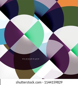 Minimal circle abstract background design, multicolored template for business or technology presentation or web brochure cover layout, wallpaper. Vector illustration