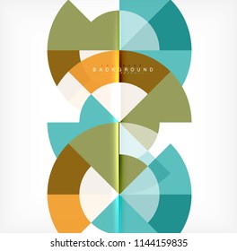 Minimal circle abstract background design, multicolored template for business or technology presentation or web brochure cover layout, wallpaper. Vector illustration