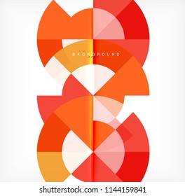 Minimal circle abstract background design, multicolored template for business or technology presentation or web brochure cover layout, wallpaper. Vector illustration