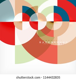 Minimal circle abstract background design, multicolored template for business or technology presentation or web brochure cover layout, wallpaper. Vector illustration