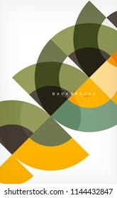 Minimal circle abstract background design, multicolored template for business or technology presentation or web brochure cover layout, wallpaper. Vector illustration