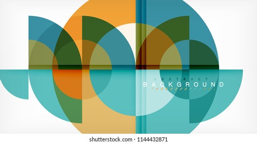 Design de fundo abstrato círculo mínimo, modelo multicolorido para apresentação de negócios ou tecnologia ou web brochura layout de capa, papel de parede. Ilustração vetorial