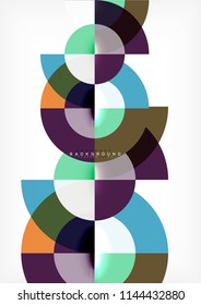 Diseño de fondo abstracto de círculo mínimo, plantilla multicolor para presentación de negocios o tecnología o diseño de portada de folletos web, fondo de pantalla. Ilustración del vector