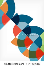 Minimal circle abstract background design, multicolored template for business or technology presentation or web brochure cover layout, wallpaper. Vector illustration