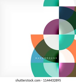 Minimal circle abstract background design, multicolored template for business or technology presentation or web brochure cover layout, wallpaper. Vector illustration