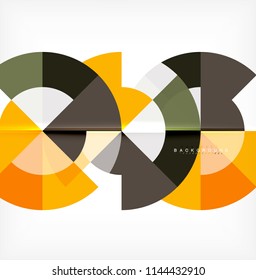Minimal circle abstract background design, multicolored template for business or technology presentation or web brochure cover layout, wallpaper. Vector illustration