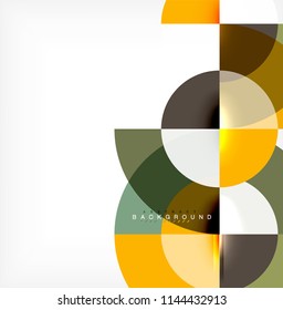 Diseño de fondo abstracto de círculo mínimo, plantilla multicolor para presentación de negocios o tecnología o diseño de portada de folletos web, fondo de pantalla. Ilustración del vector