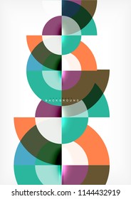 Minimal circle abstract background design, multicolored template for business or technology presentation or web brochure cover layout, wallpaper. Vector illustration