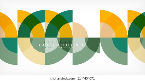Minimal circle abstract background design, multicolored template for business or technology presentation or web brochure cover layout, wallpaper. Vector illustration